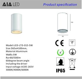 5W High quality decorative outdoor dimmable LED down light for hotel used supplier