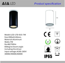 IP65 waterproof outdoor cylinder 7W COB LED downlight&amp;exterior LED down light for washroom supplier