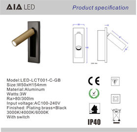 Rotate modern recessed headboard wall light/led reading wall light bedside wall light for hotel rooms supplier