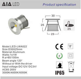 mini recessed mounted ceiling spot light 1W round led spot light for ceiling use supplier