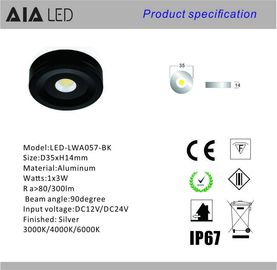 Round 3W waterproof IP65 LED cabinet light surface mounted led jewelry spot light for showroom use supplier