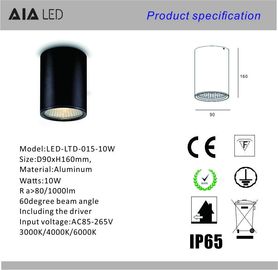 Dimming DALI waterproof ceiling mounted cylinder 10W led downlight ip65&amp;exterior ip65 downlight supplier