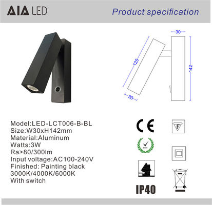 Indoor wall mounted reading light for bedside wall light for bed reading light headboard wall light for hotel supplier