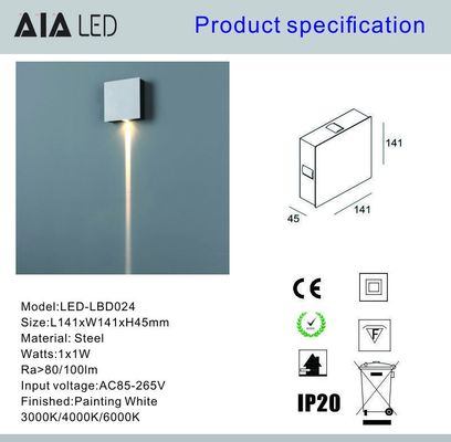 Steel indoor 1x1W  IP20 modern LED wall light /LED decoration wall light for bar used supplier