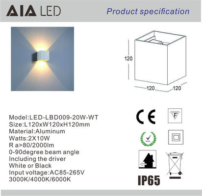 Waterproof adjustable 0-90degree black white led outdoor wall lights &amp; outside wall light with light sensor supplier