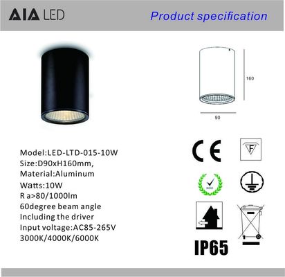 IP65 waterproof ceiling mounted 10W ceiling light COB LED downlight&amp;exterior LED down light supplier