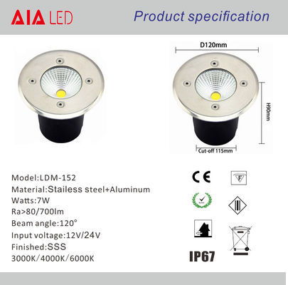 7W exterior cob led underground lights IP67 &amp; COB Buried light LED /LED garden up light supplier