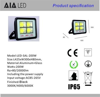 New aluminum rainproof IP66 round angle led flood light COB 200W LED Flood lighting wall washer supplier