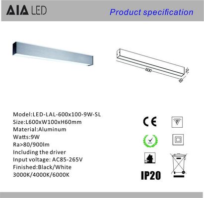 9W Surface mounted linear best price interior office LED Ceiling light for restaurant used supplier