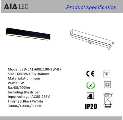 9W High quality linear economic price interior LED Ceiling light for restaurant used supplier