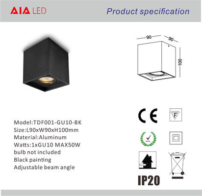 GU10 holder black surface mounted COB LED downlight&LED outdoor ceiling light for hotel supplier