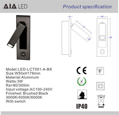 Hotel wall Lamp 350-degree rotary dimming LED Wall Lamp LED Bedside wall light supplier