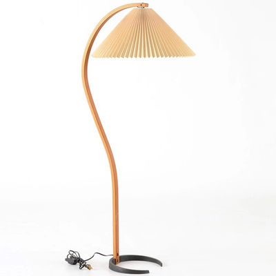 ins pleated retro wood floor lamp decoration vintage floor lamps living room bedroom bedside wooden floor light supplier