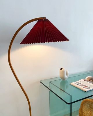 ins pleated retro wood floor lamp decoration vintage floor lamps living room bedroom bedside wooden floor light supplier