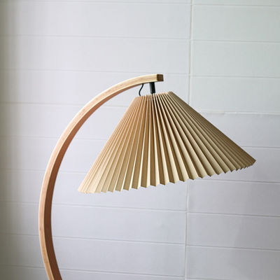 ins pleated retro wood floor lamp decoration vintage floor lamps living room bedroom bedside wooden floor light supplier