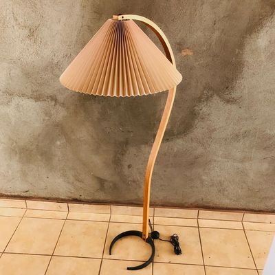 ins pleated retro wood floor lamp decoration vintage floor lamps living room bedroom bedside wooden floor light supplier