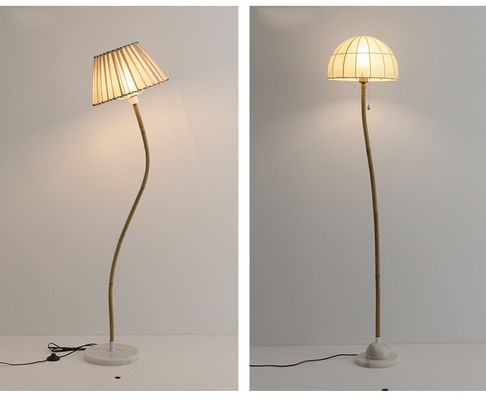 marble bamboo floor lamps living room sofa bedroom standing lamp bedside reading light Nordic fishing lamp supplier