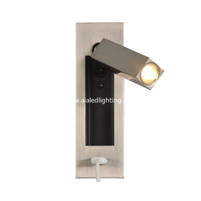 Adjustable interior switch usb LED bedroom wall light/led headboard wall light for villa supplier