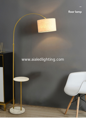 wireless charging coffee table floor lamp contemporary sofa side standing lighting marble fabric shade USB bedside floor supplier