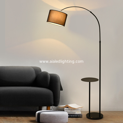 wireless charging coffee table floor lamp contemporary sofa side standing lighting marble fabric shade USB bedside floor supplier