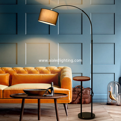 wireless charging coffee table floor lamp contemporary sofa side standing lighting marble fabric shade USB bedside floor supplier