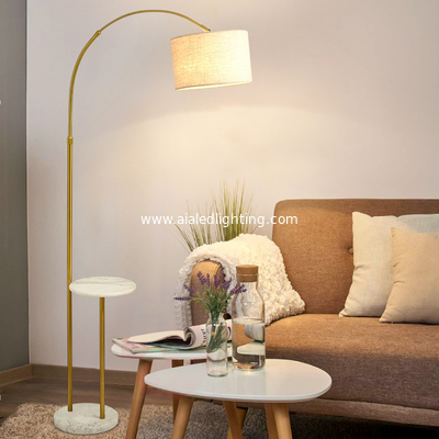 wireless charging coffee table floor lamp contemporary sofa side standing lighting marble fabric shade USB bedside floor supplier