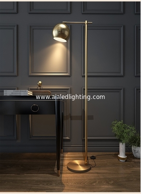 direct factory antique brass LED floor lamp eye protection work light office standing lamp hotel guest room light luxury supplier