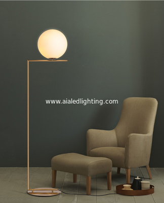 Modern minimalist floor lamp living room bedroom bedside vertical lamp milk white glass ball floor lamp modern vertical supplier