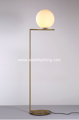 Modern minimalist floor lamp living room bedroom bedside vertical lamp milk white glass ball floor lamp modern vertical supplier