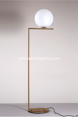 Modern minimalist floor lamp living room bedroom bedside vertical lamp milk white glass ball floor lamp modern vertical supplier