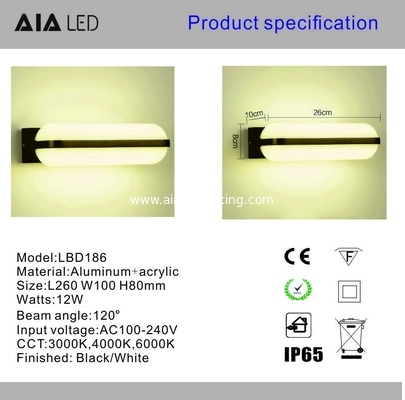 aluminium IP65 PIR sensor 12W outdoor wall lighting fitting external wall lamp light fixtures for hotel supplier