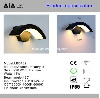 Waterproof IP65 surface acrylic 12W exterior wall lighting fitting outside wall lamp light fixtures supplier